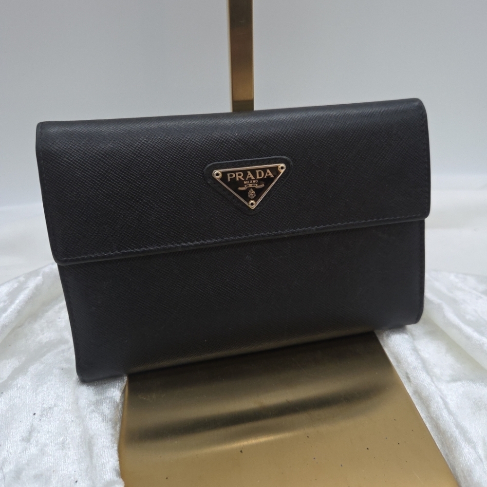 Prada Trifold Leather Wallet